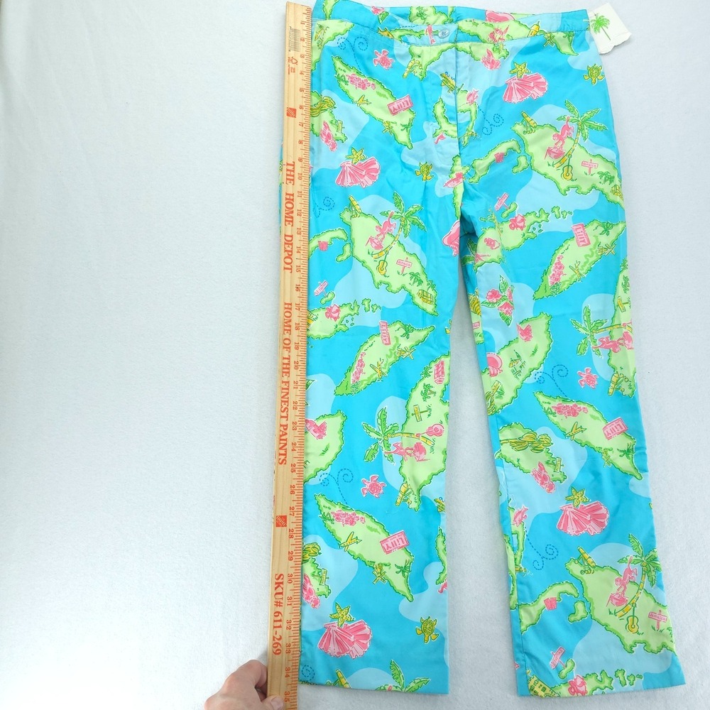 Lilly Pulitzer Pants Women 8 Havana Blue Private Island Capri Crop‎ NWT - Picture 4 of 10